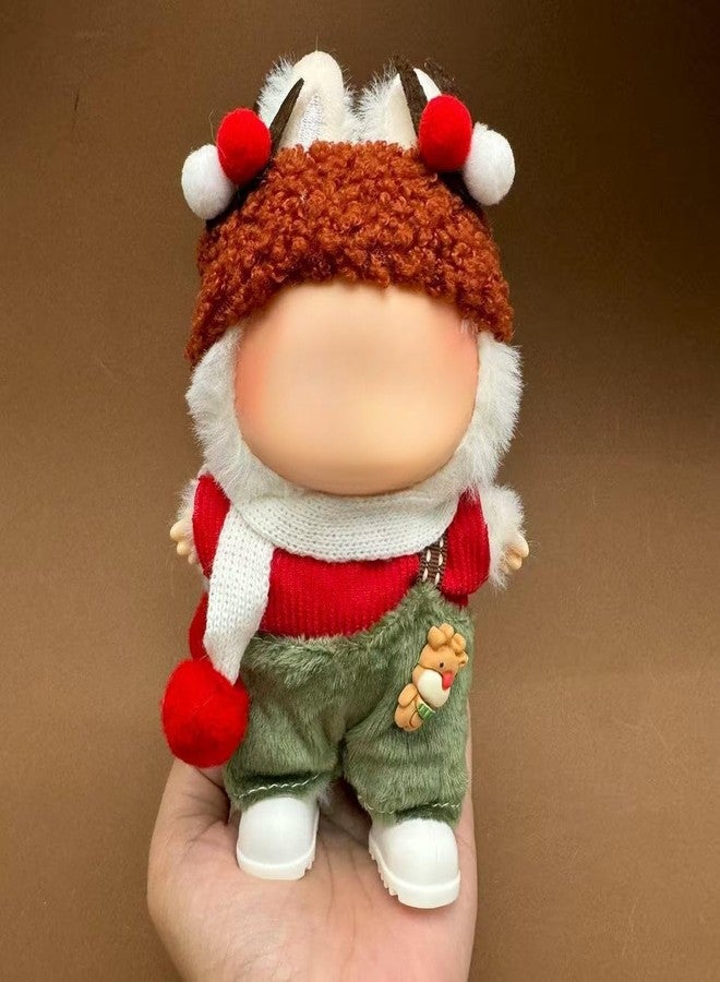 JSLOVFLO Doll Outfit Clothes Set for 17cm Dolls, Premium Fashion Hat Overalls Sweater Bag Dress Jumpsuit for Dolls Accessories (NO Doll) (Christmas Set 3) - Image 3